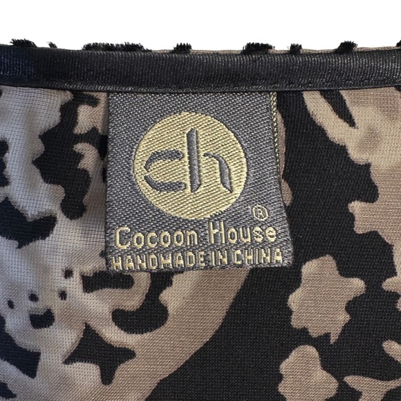 Cocoon House Black Kimono L XL Velvet Burnout Paisley BOHO Goth Silk Blend - Picture 3 of 8